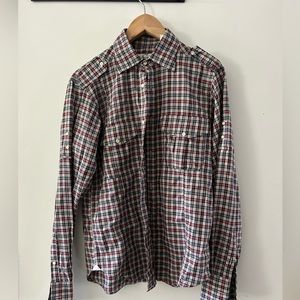 Vintage Barney’s military button down with great details. Excellent condition